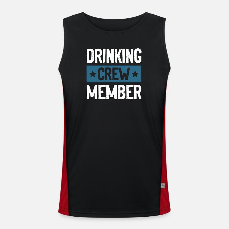 Drinking Crew - Men's Functional Contrast Tank Top  - black/red