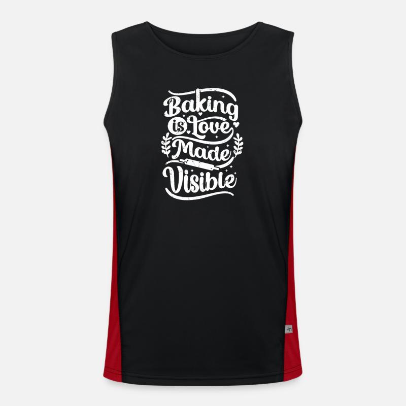 baking is love made visible - Men's Functional Contrast Tank Top  - black/red