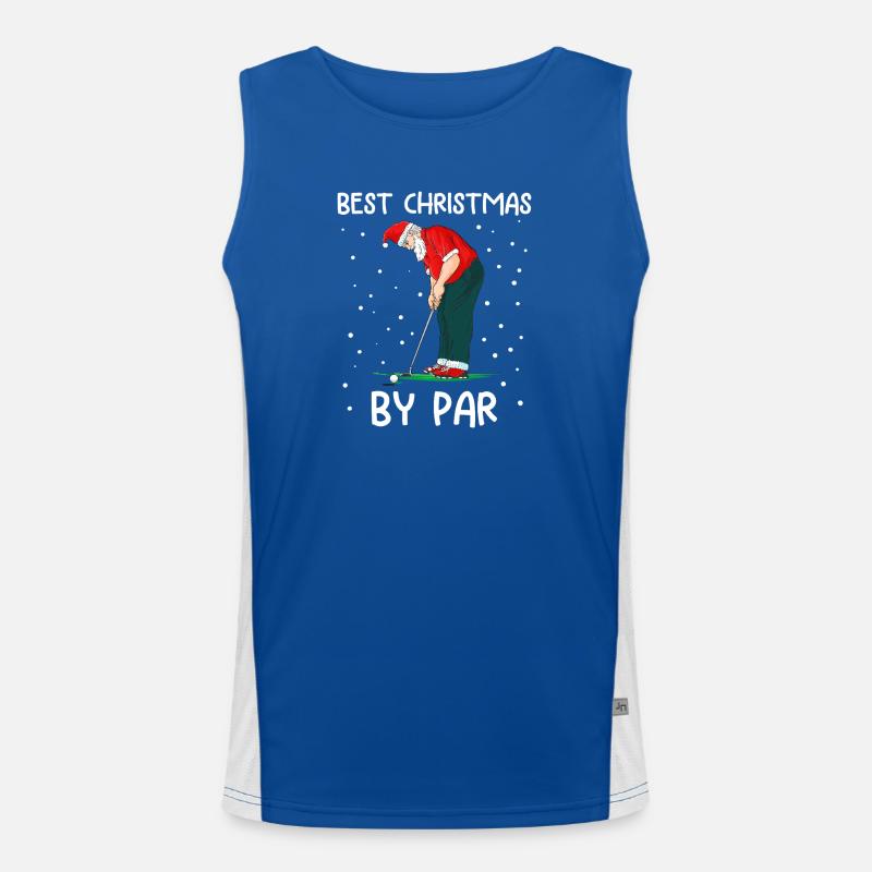 Golfende Weihnachtsmann durch Par Funktionelles Kontrast-Tank Top für Männer 