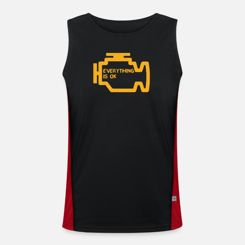 Check Engine Light - Men's Functional Contrast Tank Top  - black/red
