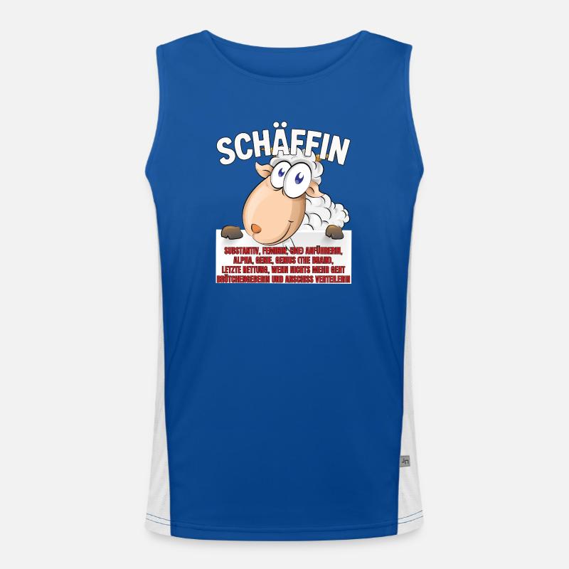 Schäffin - Alpha Schaf mit Sonnenbrille Funktionelles Kontrast-Tank Top für Männer 