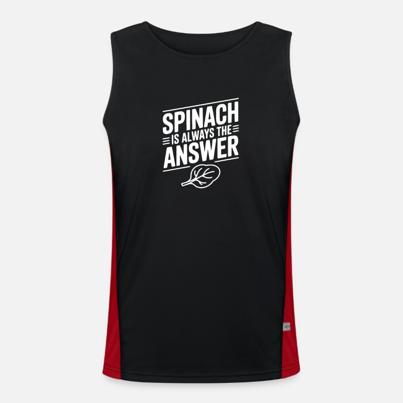Spinach is Always The Answer - Men's Functional Contrast Tank Top  - black/red