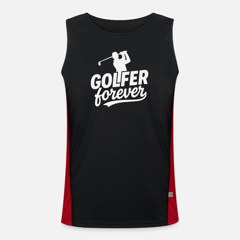 Golfer Forever logo motif - Men's Functional Contrast Tank Top  - black/red