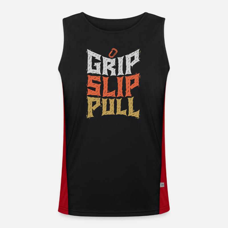 Grip Slip Pull Graphic Tee - Men's Functional Contrast Tank Top  - black/red