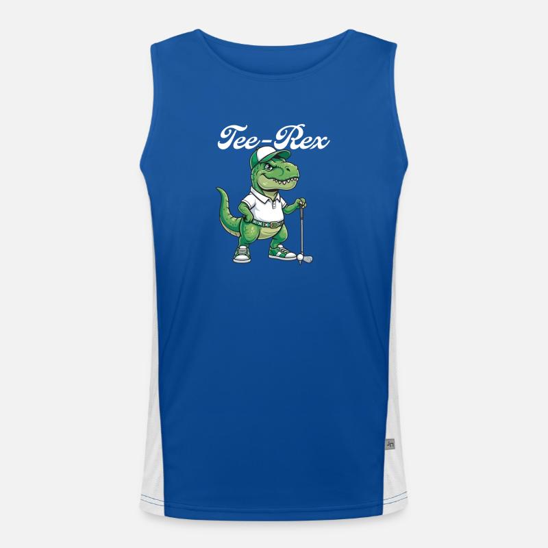 Tee Rex Dinosaur Golf Humour drôle de golfeur Débardeur respirant contrasté Homme 