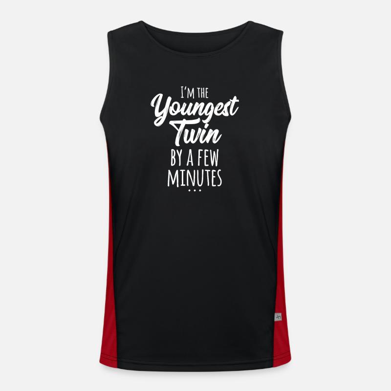 Youngest Twin Caption Tee - Men's Functional Contrast Tank Top  - black/red
