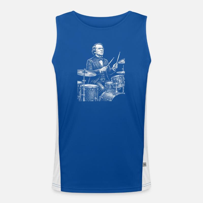 Andrew Johnson spielt Schlagzeug Funktionelles Kontrast-Tank Top für Männer 