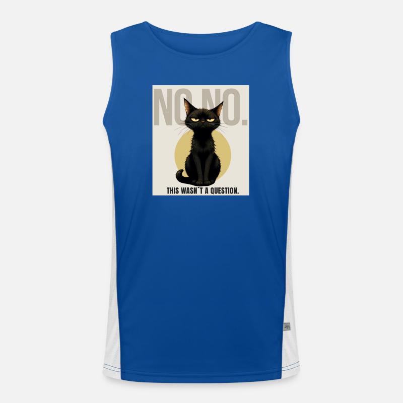 NO, NO. – Sarcastic Black Cat Design Men's Functional Contrast Tank Top 