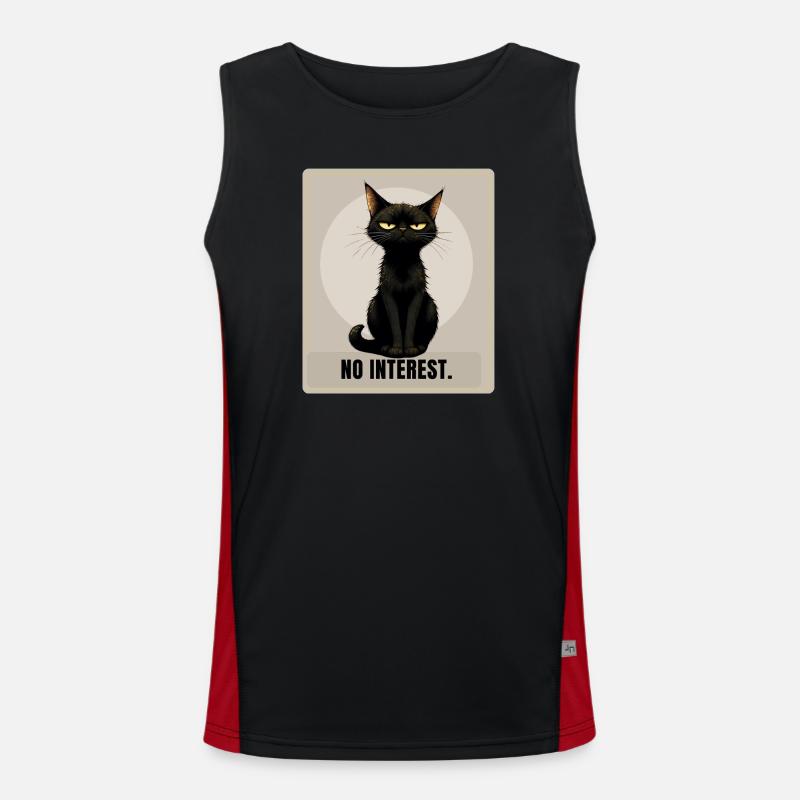 No Interest. – Sarcastic Black Cat Design Men's Functional Contrast Tank Top 
