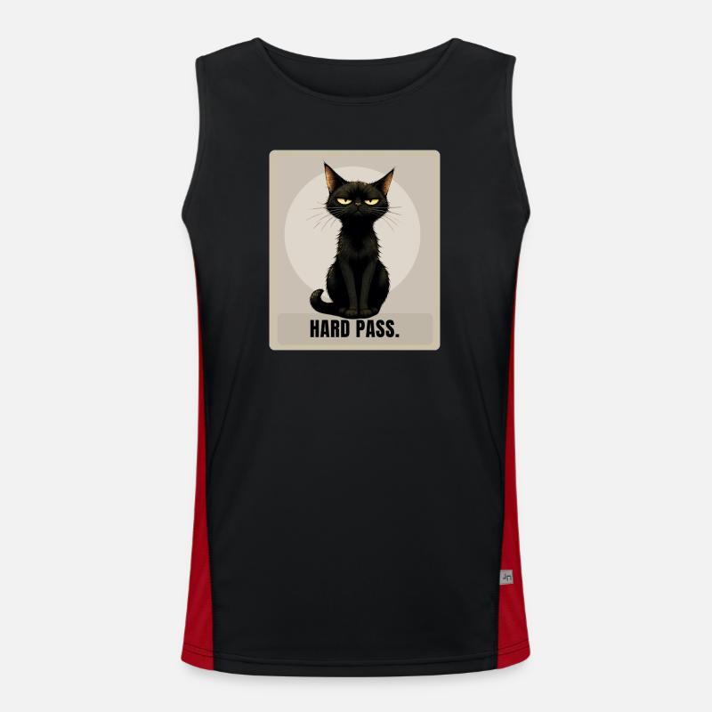 Refus catégorique – Design sarcastique du chat noir Débardeur respirant contrasté Homme 
