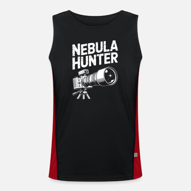 Nebula Hunter Telescope Art - Men's Functional Contrast Tank Top  - black/red
