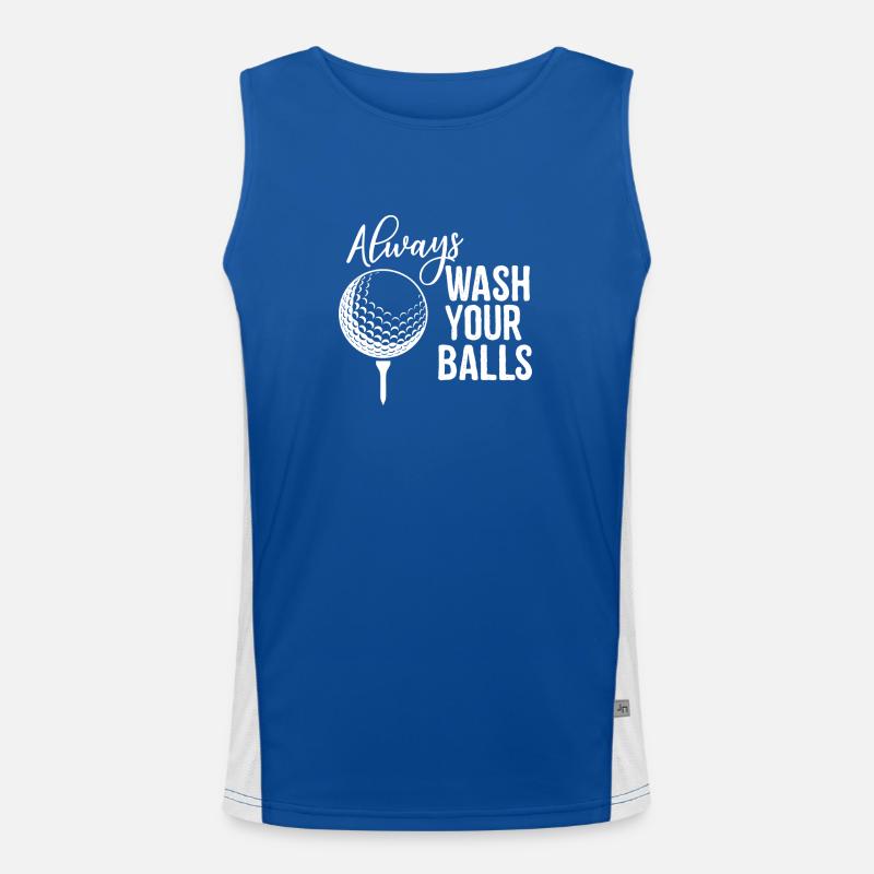 Wasche immer deine Eier Funktionelles Kontrast-Tank Top für Männer 