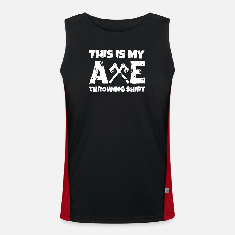 Axe Throwing Pride Tee - Men's Functional Contrast Tank Top - black/red