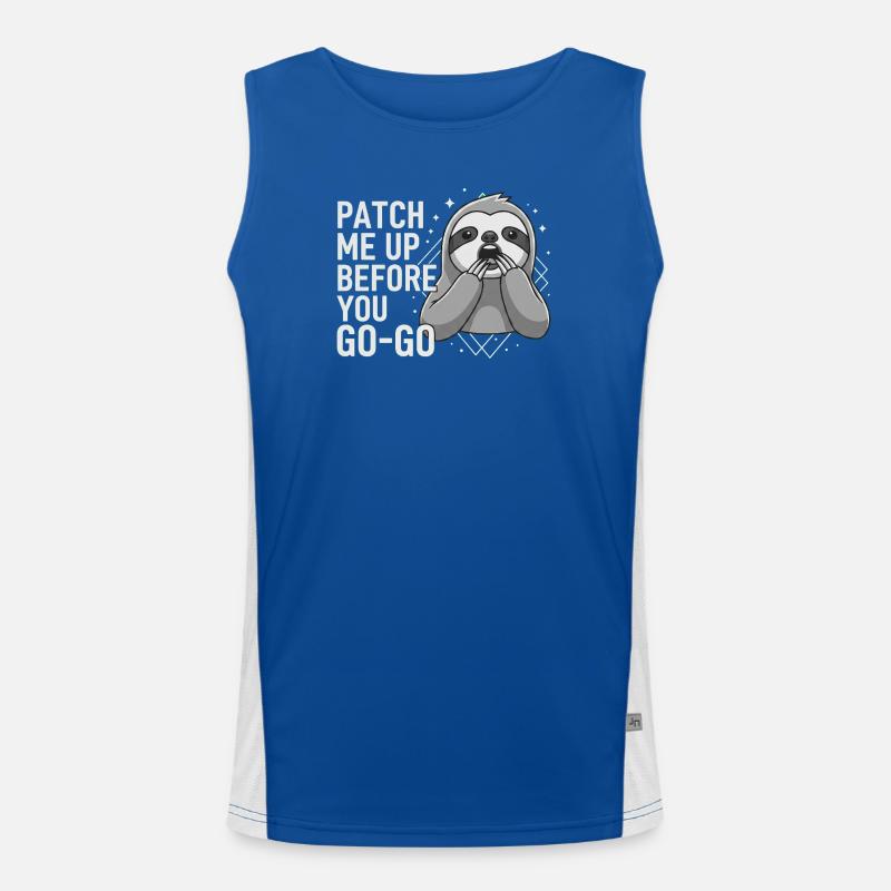 Patch Me Up Cyber Security Sloth Men's Functional Contrast Tank Top 