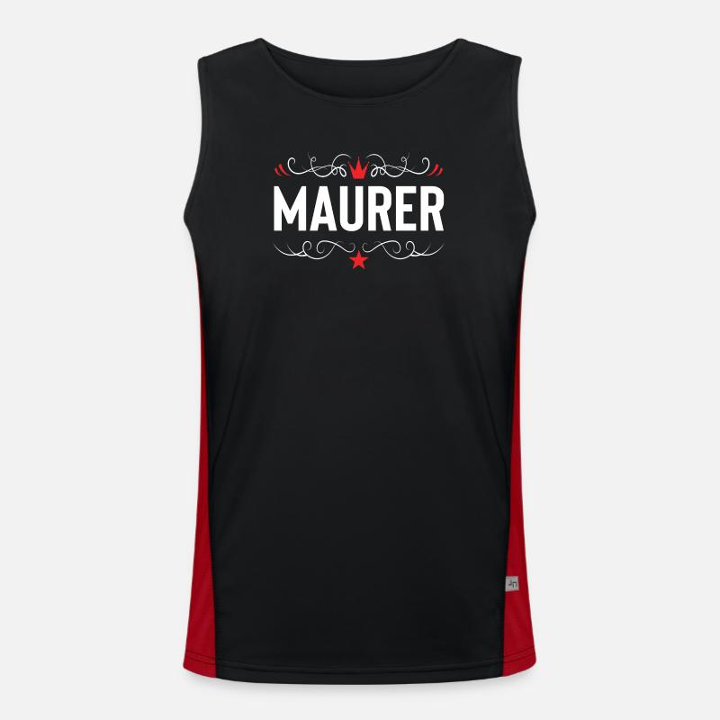 Bricklayer profession - Men's Functional Contrast Tank Top  - black/red