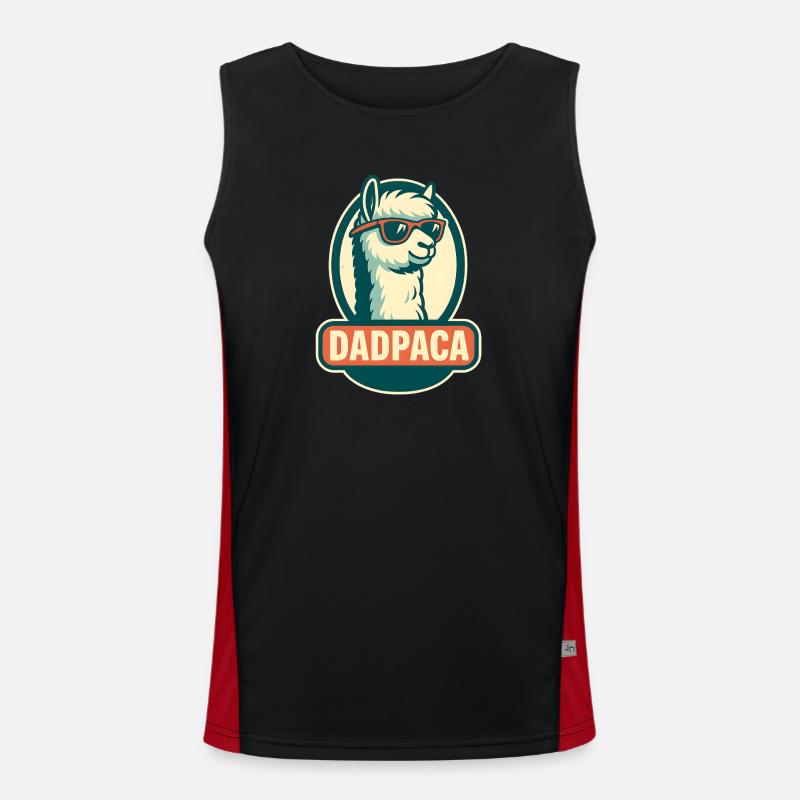 Dadpaca No Probllama - Men's Functional Contrast Tank Top - black/red