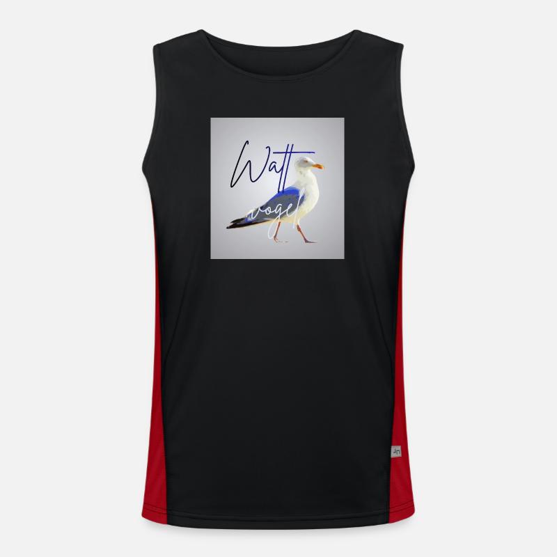 Wattvogel_3 - Men's Functional Contrast Tank Top - black/red