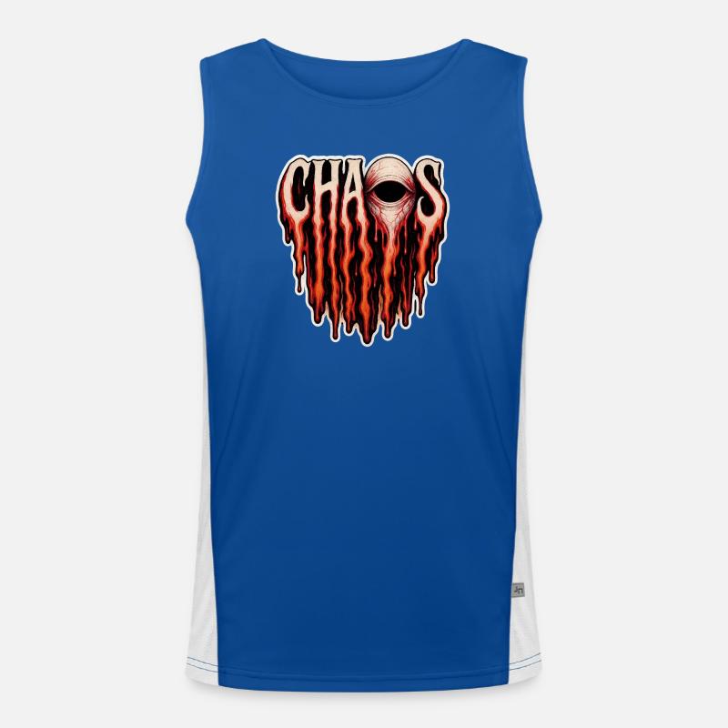 Chaos – Gotisches Horror-Design Funktionelles Kontrast-Tank Top für Männer 