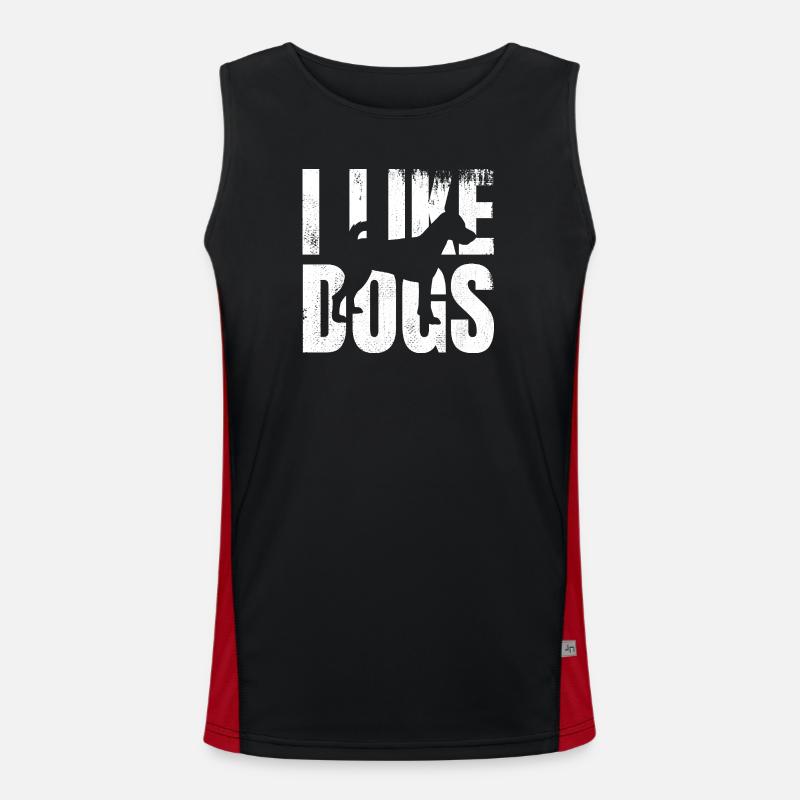 Bugle - Men's Functional Contrast Tank Top  - black/red