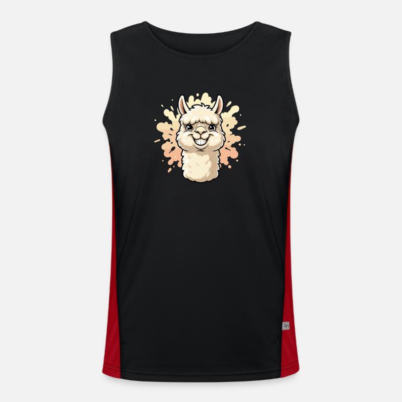Alpaca Smile Paint Splash - Men's Functional Contrast Tank Top  - black/red