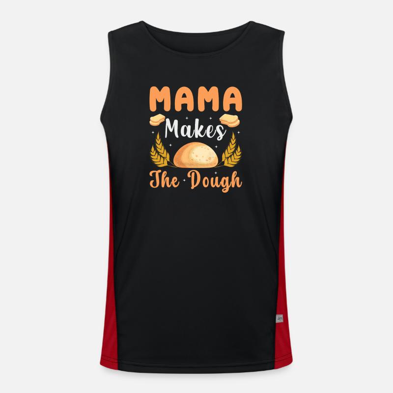 Mama Backt Den Teig Funktionelles Kontrast-Tank Top für Männer 