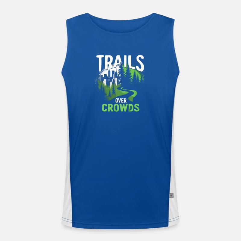 Trails Over Crowds Slow Hiking Men's Functional Contrast Tank Top 