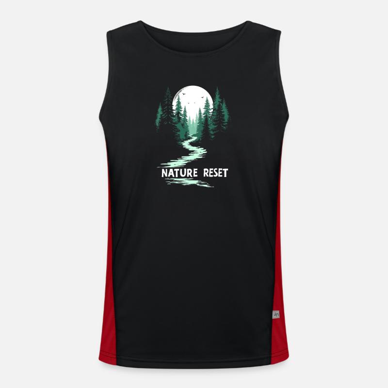 Wander Slowly Langsames Wandern Wald Funktionelles Kontrast-Tank Top für Männer 