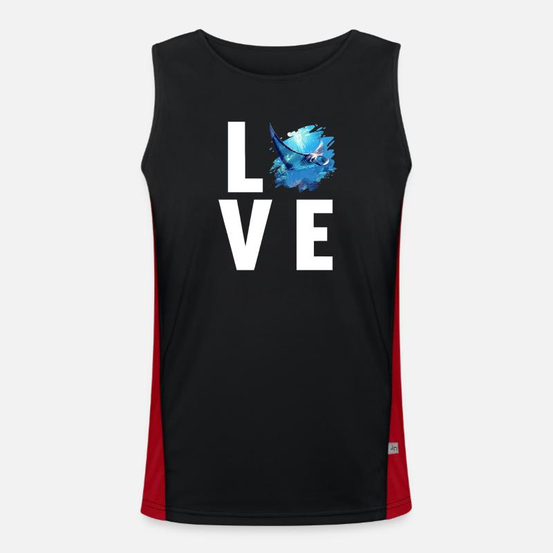 Rays Manta Rays - Men's Functional Contrast Tank Top - black/red