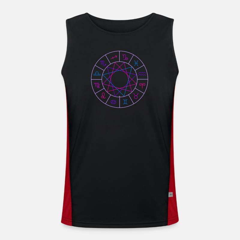 Rad der 12 Tierkreiszeichen Funktionelles Kontrast-Tank Top für Männer 