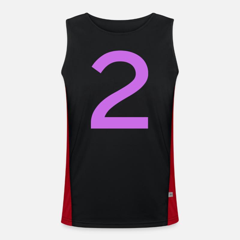 2 - Men's Functional Contrast Tank Top - black/red