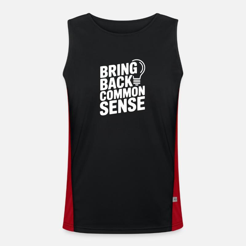 Bring Back Common Sense - Men's Functional Contrast Tank Top - black/red