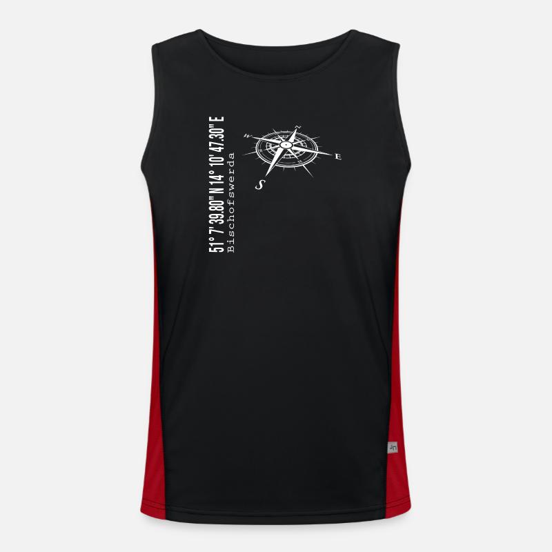 Bischofswerda - Men's Functional Contrast Tank Top  - black/red