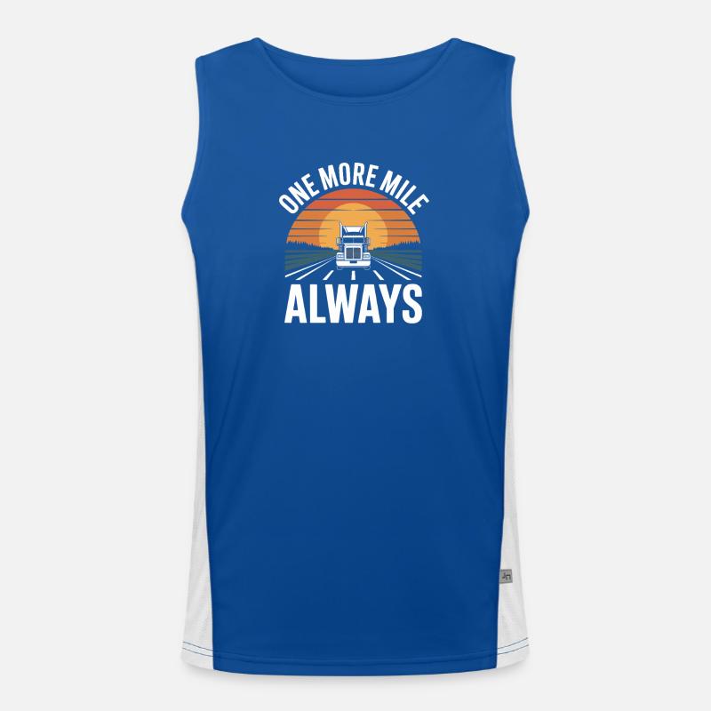Berufskraftfahrer One More Mile Always Geschenk Funktionelles Kontrast-Tank Top für Männer 