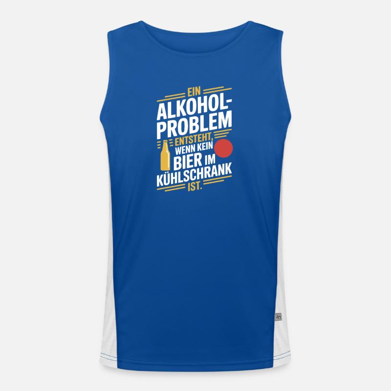 Bier Spruch Alkohol Problem Männerabend JGA Herren Funktionelles Kontrast-Tank Top für Männer 