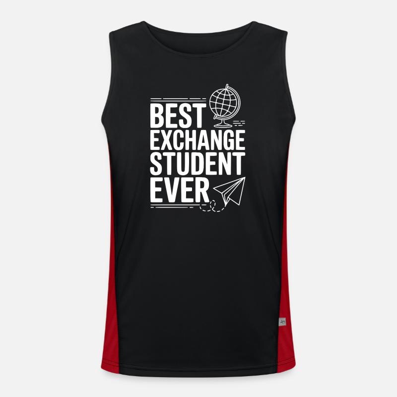 Best Exchange Student Ever - Men's Functional Contrast Tank Top - black/red