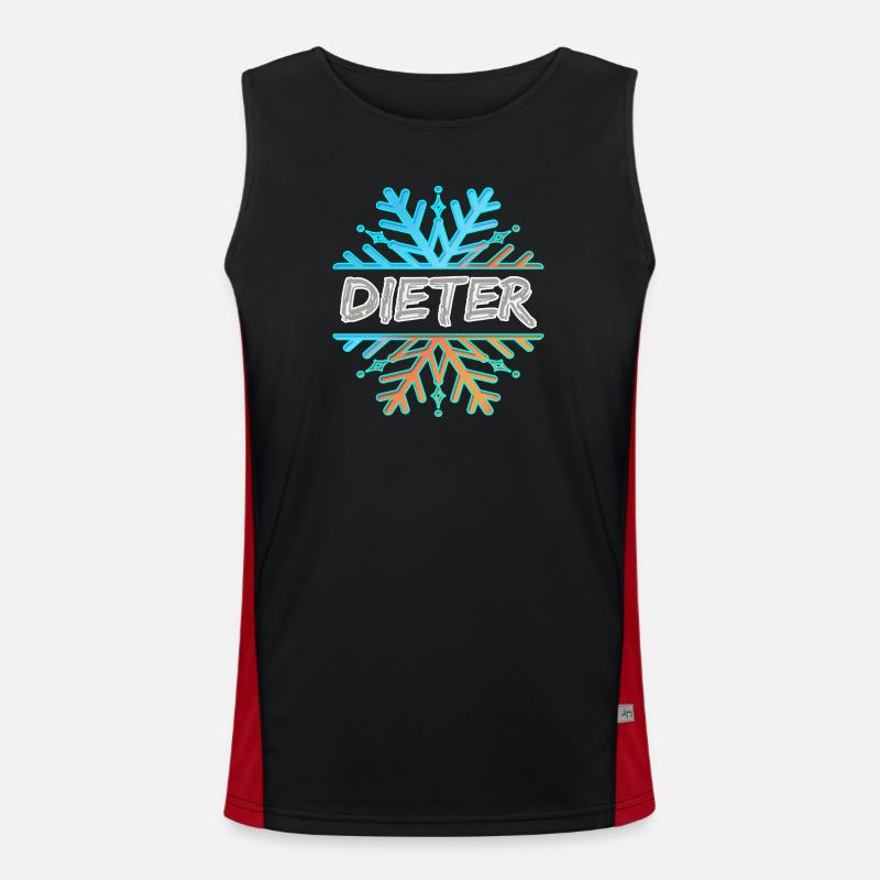 First name Dieter - Men's Functional Contrast Tank Top - black/red