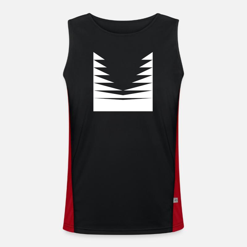 Triangles Pattern design - Men's Functional Contrast Tank Top - black/red
