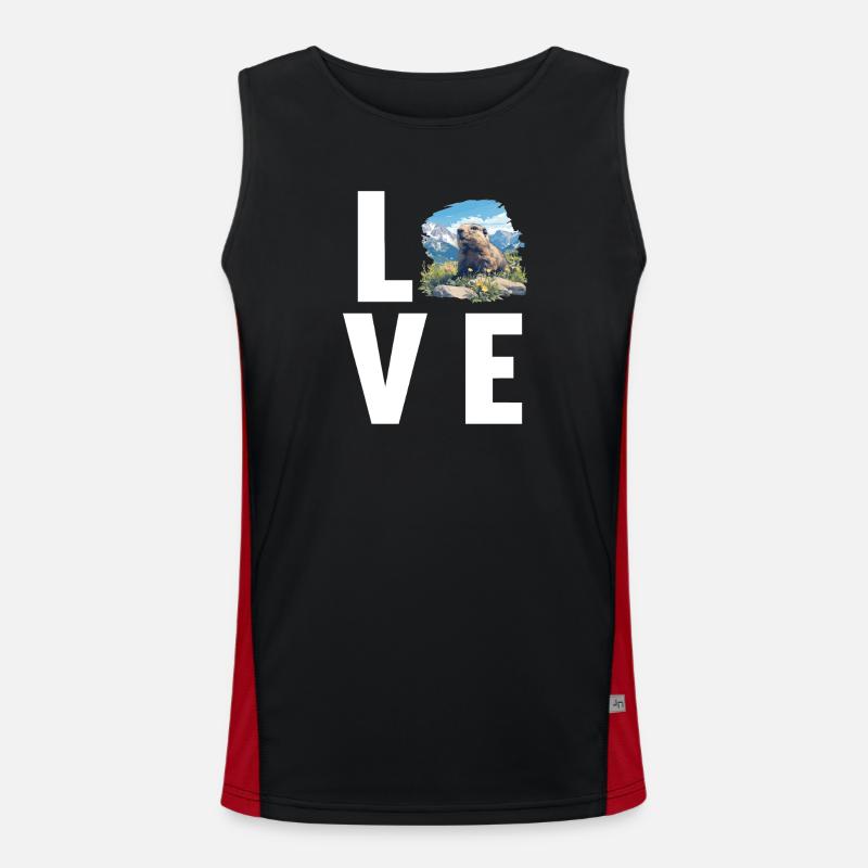 Marmots Groundhog - Men's Functional Contrast Tank Top  - black/red