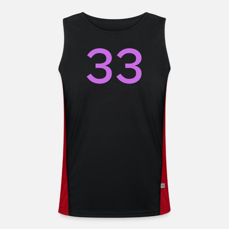 33 - Men's Functional Contrast Tank Top  - black/red