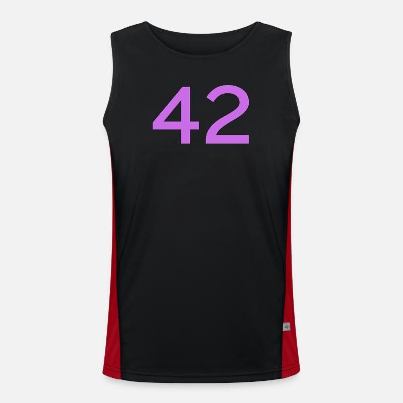42 - Men's Functional Contrast Tank Top  - black/red