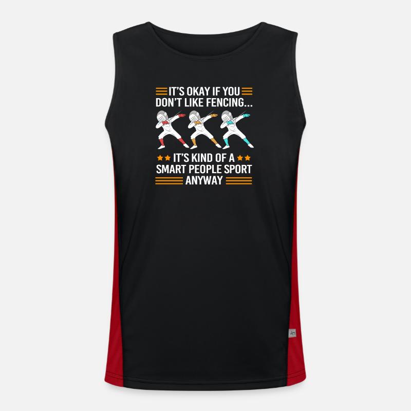 fencing - Men's Functional Contrast Tank Top - black/red