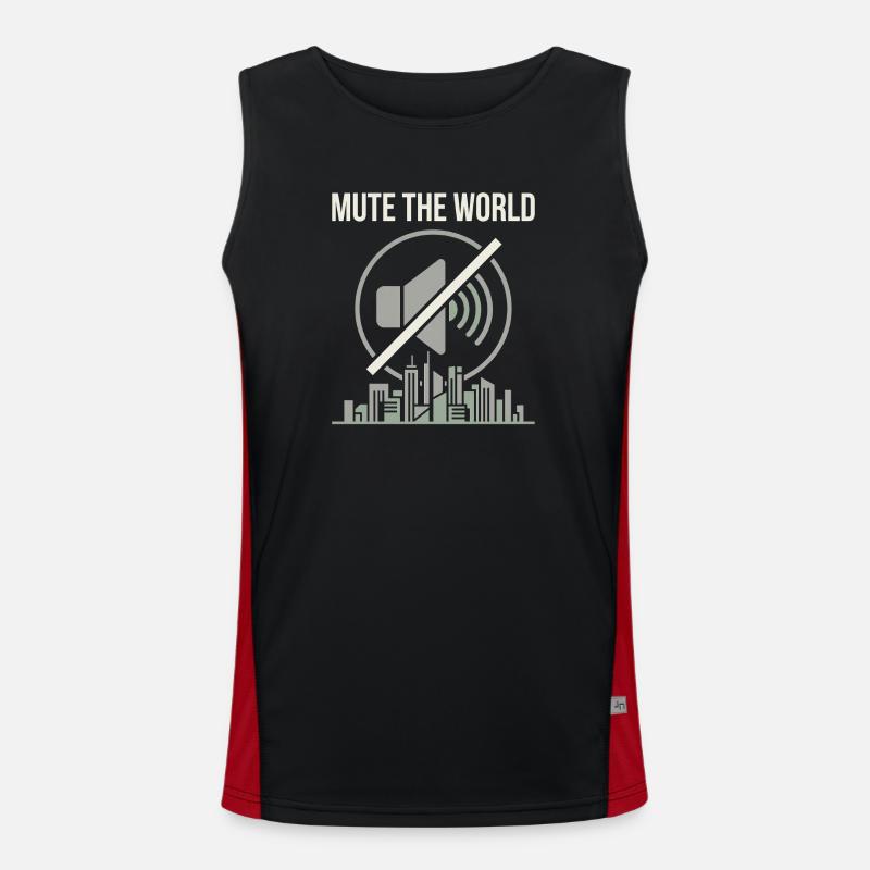 Mute Time - Men's Functional Contrast Tank Top - black/red