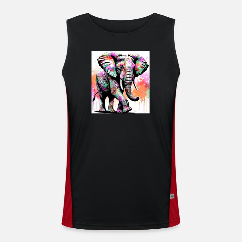 elephant - Men's Functional Contrast Tank Top  - black/red
