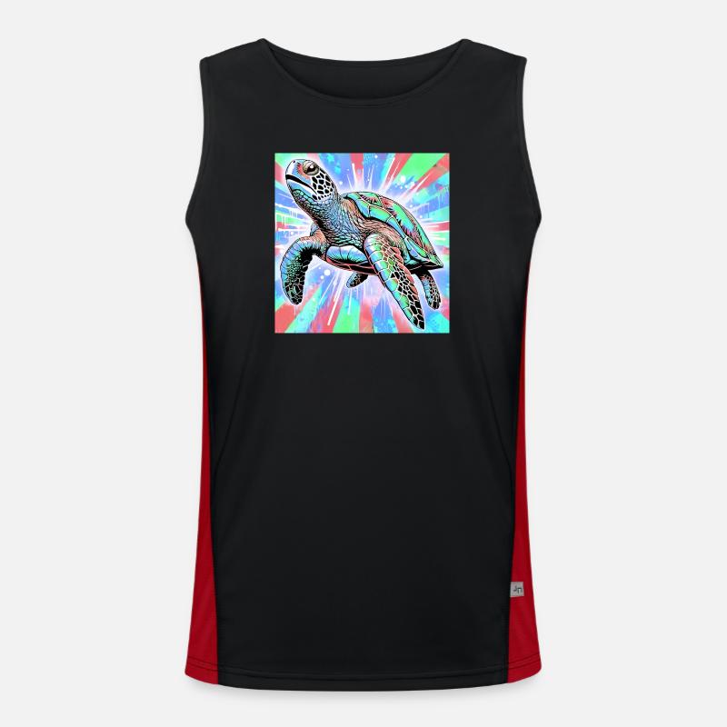 turtle - Men's Functional Contrast Tank Top - black/red
