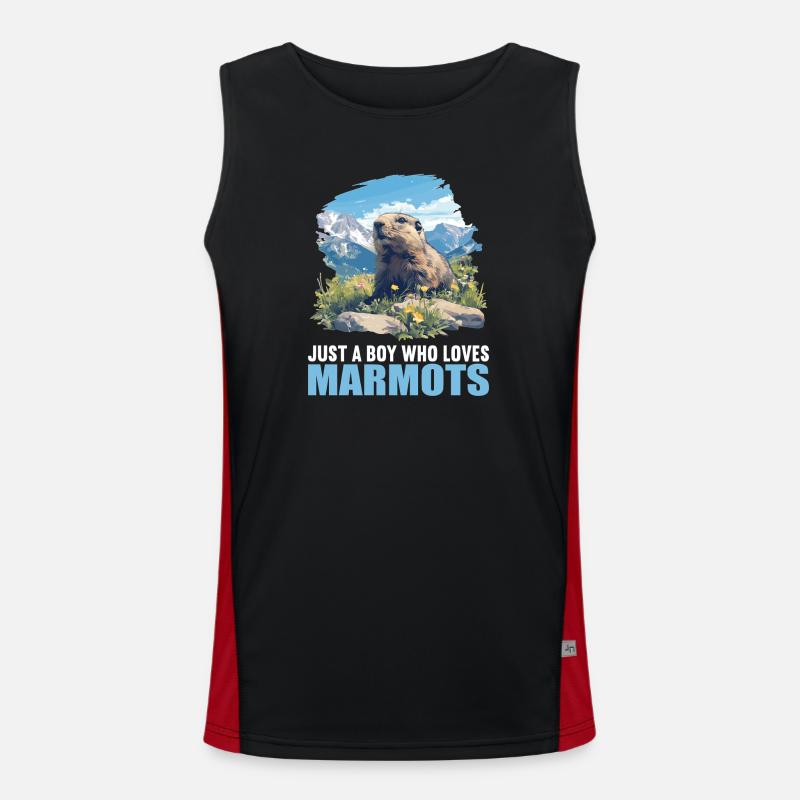 Marmots Groundhog - Men's Functional Contrast Tank Top - black/red