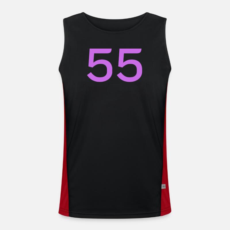 55 - Men's Functional Contrast Tank Top - black/red