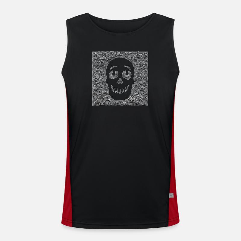 Skull White - Men's Functional Contrast Tank Top  - black/red