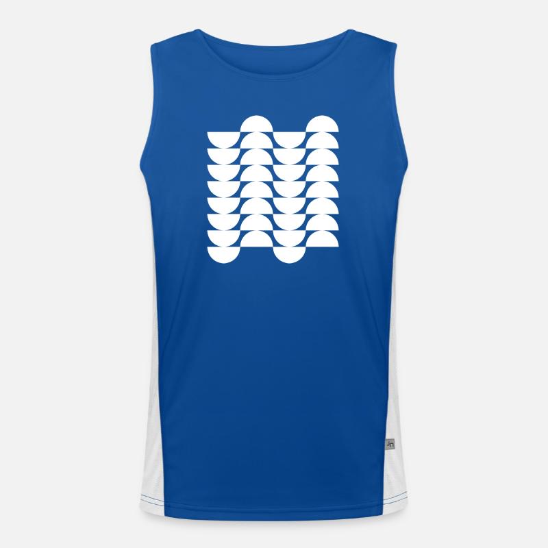 Wavegrid Half-Circle Pattern Men's Functional Contrast Tank Top 