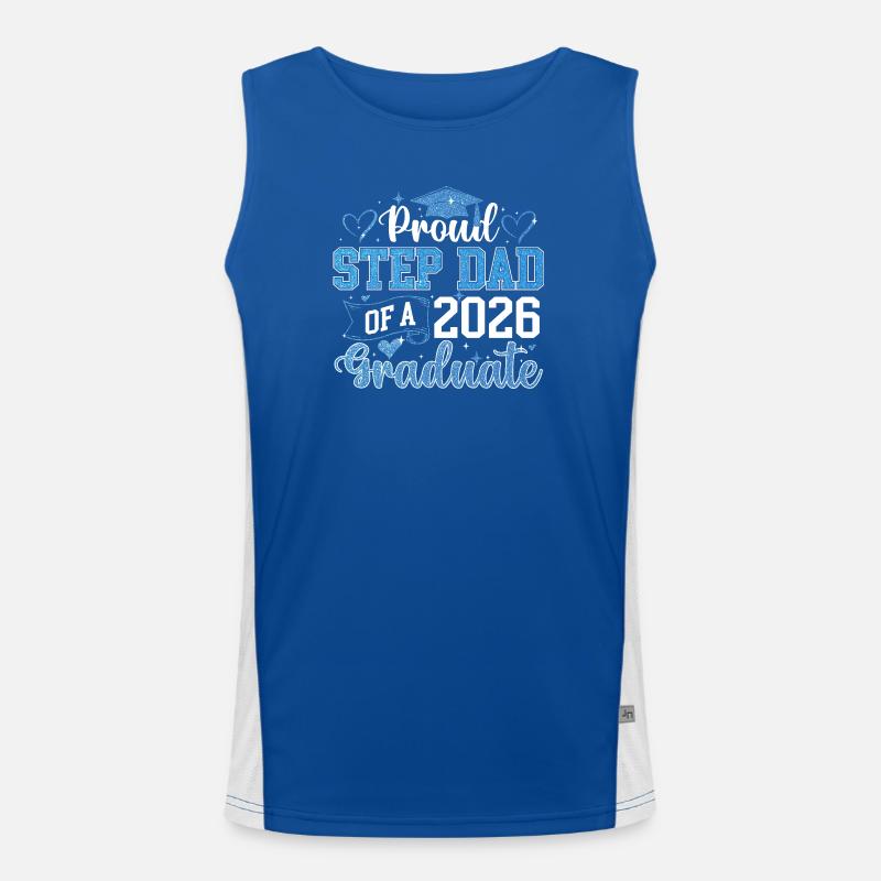 Proud Step Dad 2026 Abschlussklasse Funktionelles Kontrast-Tank Top für Männer 