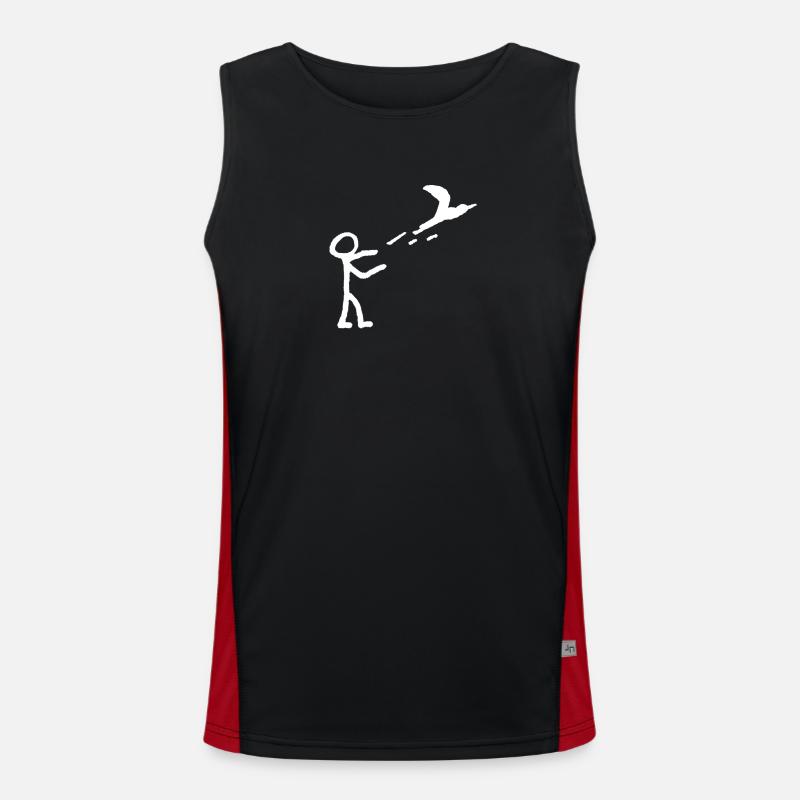 Let fly - Men's Functional Contrast Tank Top  - black/red